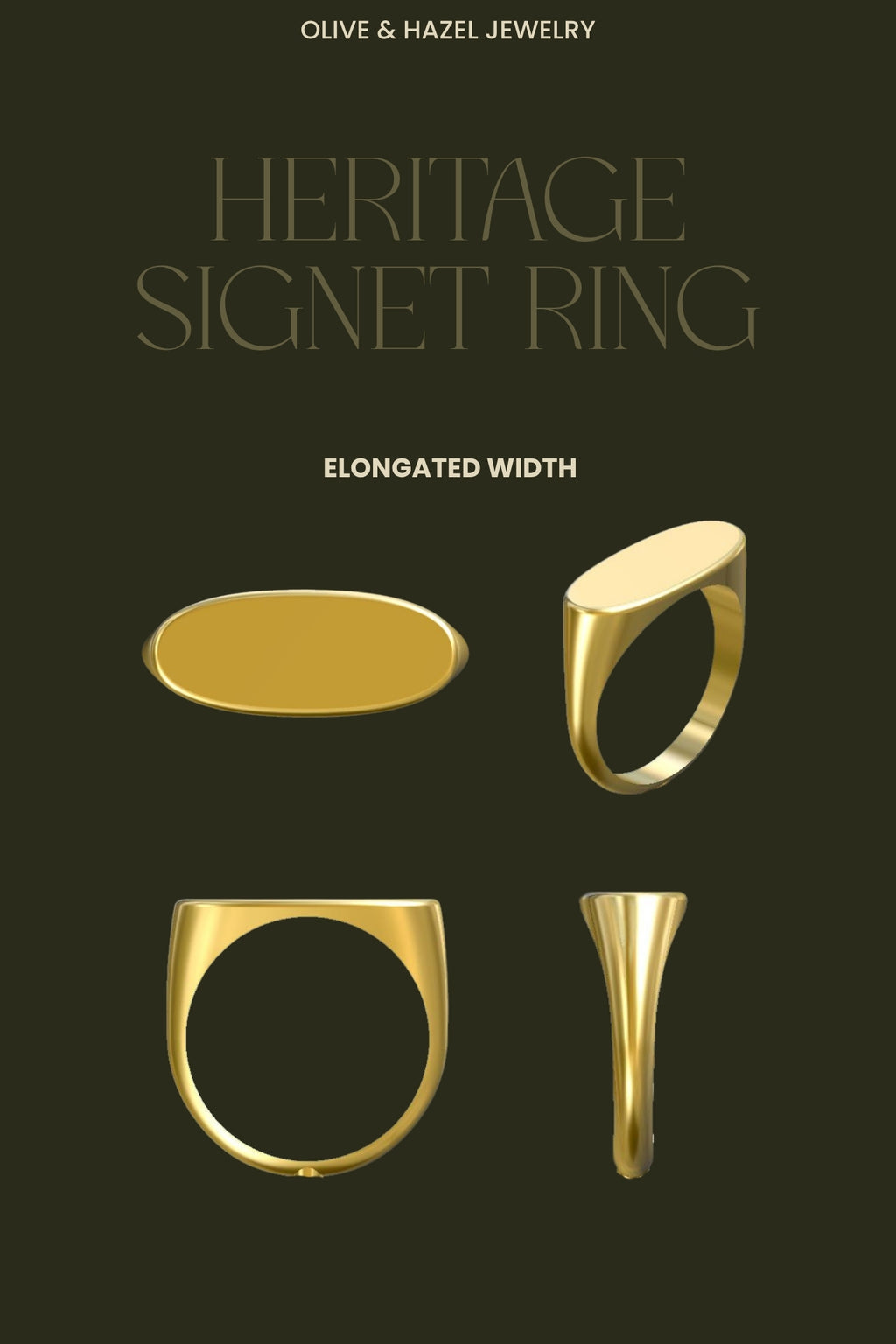 An example of the standard width of our heritage signet pinky ring 